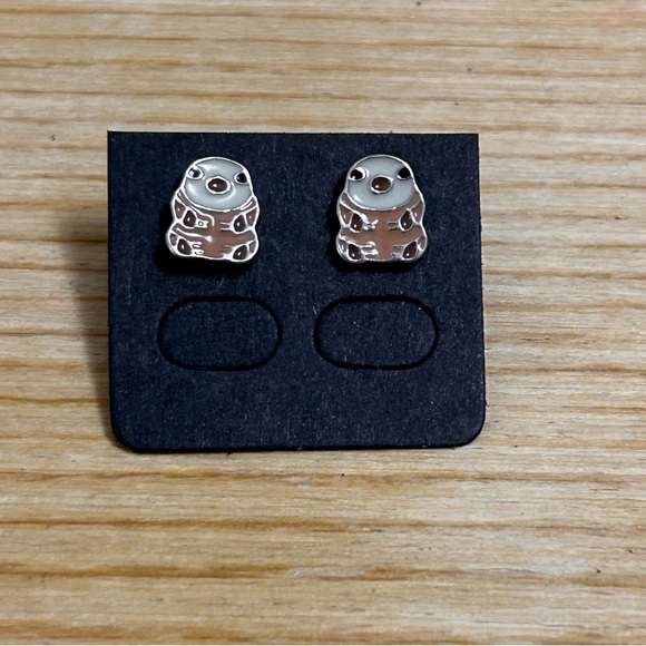 New! Silver Sloth Earrings - Picture 2 of 3